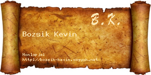 Bozsik Kevin névjegykártya