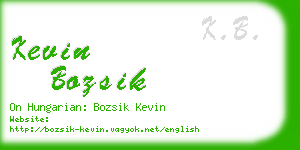 kevin bozsik business card